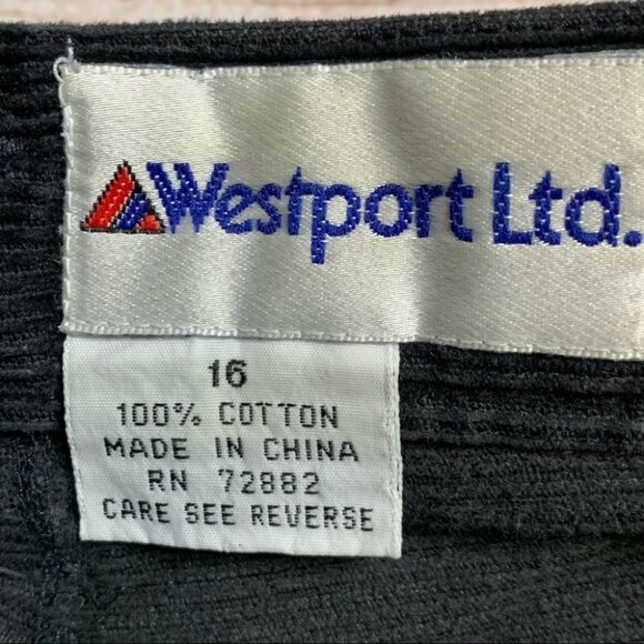 Vintage Black Corduroy Mom Pants Size 16 - Picture 3 of 11